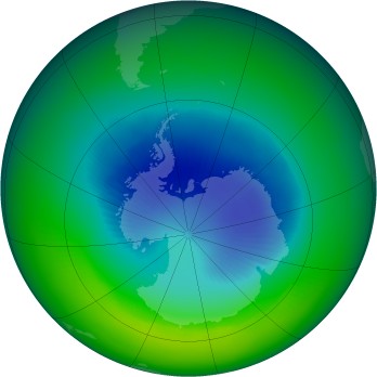 September 2002 monthly mean Antarctic ozone